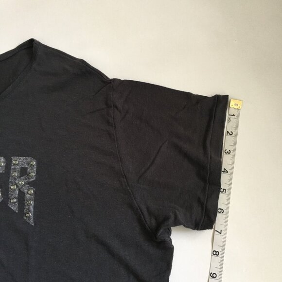 Zara Studded Cropped T Shirt Womens L Round Neck ROCKER Studded Embellishment - Picture 13 of 14